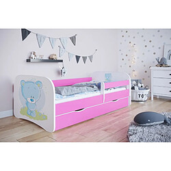 Lit Babydreams nounours bleu rose avec un tiroir sans matelas 140/70 