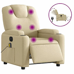 Maison Chic Fauteuil Relax pour salon, Fauteuil inclinable de massage électrique crème tissu -GKD48421