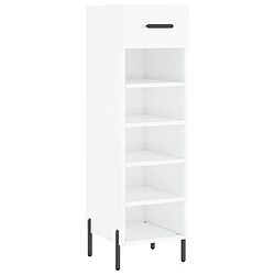 Maison Chic Armoire à chaussure 30x35x105 cm,Meuble à Chaussures Blanc brillant Bois ingénierie -MN44746