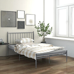 vidaXL Cadre de lit sans matelas gris métal 120x200 cm