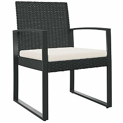 Maison Chic Lot de 2 Chaises à manger jardin,Fauteuil/Chaises à dîner d'extérieur noir rotin PP -MN60659