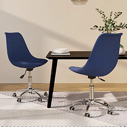 vidaXL Chaises pivotantes à manger lot de 2 bleu tissu 