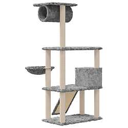 Arbre à chat avec griffoirs,niche pour chat en sisal Gris clair 131 cm -MN36924 pas cher