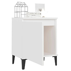 Avis vidaXL Table de chevet avec pieds en métal blanc 40x30x50 cm