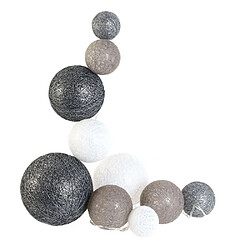 Home Deco Light Guirlande lumineuse boules colorées 10 leds multi-tailles (Lot de 2).