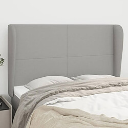 Maison Chic Tête de lit scandinave avec oreilles,meuble de chambre Gris clair 147x23x118/128 cm Tissu -MN85888