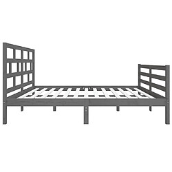 Acheter vidaXL Cadre de lit sans matelas gris bois massif