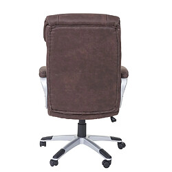 Decoshop26 Fauteuil chaise de bureau sur roulettes pivotante tissu aspect daim marron vintage 04_0001806 pas cher