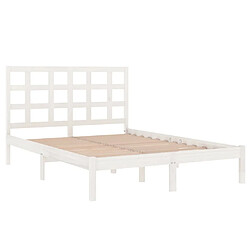 Acheter Maison Chic Lit Moderne Chambre - Cadre/structure de lit pour adulte Blanc Bois massif 140x200 cm -MN53933