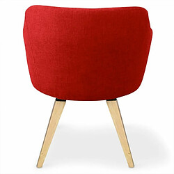 Avis Paris Prix Fauteuil Scandinave en Tissu Delante 67cm Rouge