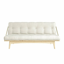 Inside 75 Banquette futon FOLK en pin massif coloris naturel couchage 130 x 190 cm.