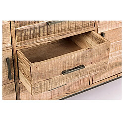 Avis Mes Buffet 2 portes 3 tiroirs 175x45x77 cm en acacia et métal - NESLY