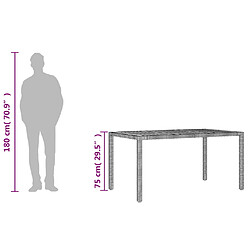 vidaXL Table de jardin et dessus en bois d'acacia gris résine tressée pas cher