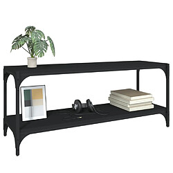 Acheter Maison Chic Meuble TV scandinave - Banc TV pour salon Noir 100x33x41 cm Bois d'ingénierie et acier -MN91122