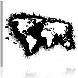 Paris Prix Tableau Imprimé Carte Monochromatique du Monde 60 x 90 cm 