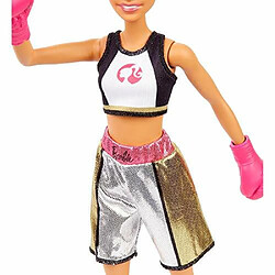 Mattel Barbie Série You Can Be Anything Poupée Brunette Boxeuse avec des Gants Multicolore