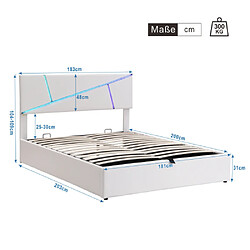 Avis ComfortXL Lit Rembourré Confortable Avec Bande Lumineuse LED, 180*200 Cm, Blanc