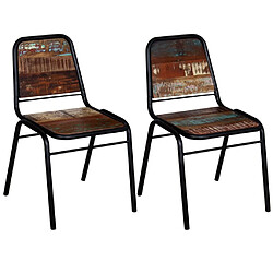 Maison Chic Lot de 2 Chaises à manger,Chaise pour cuisine,Solide Structure bois de récupération solide -MN80137