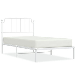 Maison Chic Cadre/structure de lit métal et tête de lit pour adulte - Lit Moderne Chambre blanc 100x200 cm -MN56725