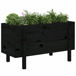 Avis Maison Chic Jardinière,Lit surélevé de jardin - Bac à fleurs - pot de fleur noir 101x50x57 cm bois de pin massif -GKD99609