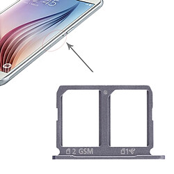 Wewoo Tiroir de Carte SIM 2 Plateau SIM pour Samsung Galaxy S6 Gris