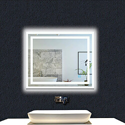 Miroir de salle de bain avec lumières Led 80x60cm (LxH)