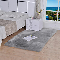 LUUCOZK Tapis Moelleux en Fausse Fourrure Tapis Shaggy pour Chambre à Coucher Salon-Gris Clair-180x200cm 