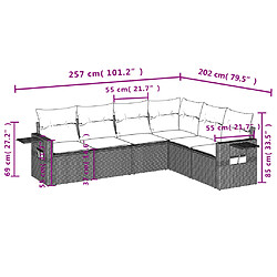 Avis vidaXL Salon de jardin avec coussins 6 pcs marron résine tressée