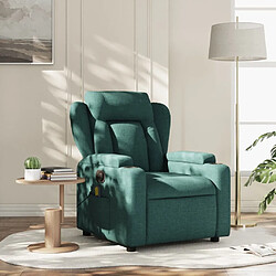 Maison Chic Fauteuil de massage inclinable,Fauteuil luxe de relaxation Vert foncé Tissu -MN92920