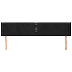 Avis Maison Chic Tête de lit scandinave avec oreilles,meuble de chambre Noir 183x16x78/88 cm Velours -MN27895