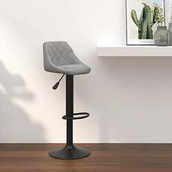 vidaXL Tabouret de bar Gris clair Velours 