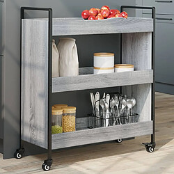 Maison Chic Desserte de cuisine | Chariot de cuisine | Meuble de rangement roulant sonoma gris 70x30x82 cm bois d'ingénierie -GKD42504