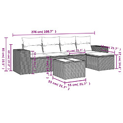 Avis Maison Chic Salon de jardin 6 pcs avec coussins | Ensemble de Table et chaises | Mobilier d'Extérieur gris résine tressée -GKD70473