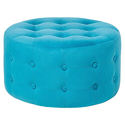 Beliani Pouf en velours bleu ciel d 55 cm TAMPA 