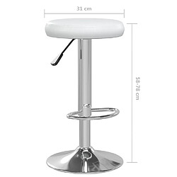 vidaXL Tabourets de bar lot de 2 Blanc Similicuir pas cher