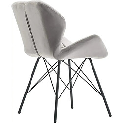 Decoshop26 Lot de 2 chaises de salle à manger en tissu velours gris couture triangle pieds en métal design Eiffel CDS09334 pas cher