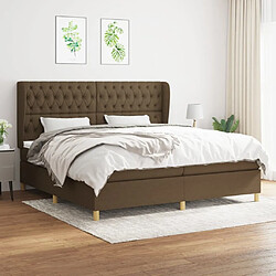 Maison Chic Structures de lit + matelas,Lit à sommier tapissier avec matelas Marron foncé 200x200 cm -MN22237