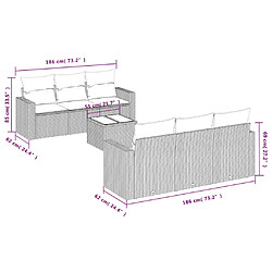 Avis vidaXL Salon de jardin avec coussins 7 pcs gris clair résine tressée