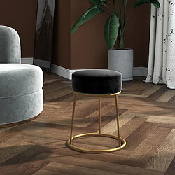 vidaXL Tabouret rond Noir Velours