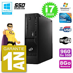 PC Fujitsu Esprimo E500 E85+ DT i7-2600 RAM 8Go SSD 960Go DVD Wifi W7 · Occasion 