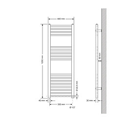 Acheter LuxeBath Radiateur de salle de bain Sahara Raccord latéral sèche-serviettes Anthracite 40