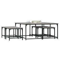 Avis Maison Chic Ensemble de 5 Tables basses gigognes,Table Console pour salon sonoma gris bois d'ingénierie -MN53947