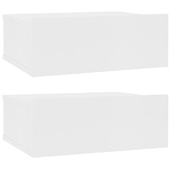 vidaXL Tables de chevet flottantes 2 pcs Blanc bois d’ingénierie