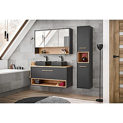 Ac-Deco Ensemble meuble vasques à poser + Armoire miroir - 120 cm - Borneo Cosmos