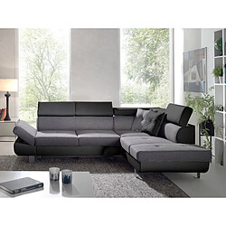 Bestmobilier Lisbona - Canapé d'angle droit convertible - 5 places - avec têtières