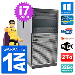 PC Tour Dell OptiPlex 990 Intel i7-2600 RAM 32Go Disque Dur 2To Windows 10 Wifi - Occasion