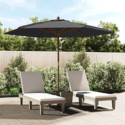 vidaXL Parasol de jardin avec mât en bois noir 299x240 cm 