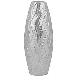 Beliani Vase décoratif ARPAD Céramique 33 cm Argenté