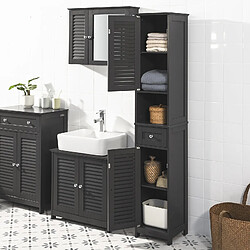 SoBuy FRG236-DG Meuble Rangement Salle de Bain Armoire Haute Meuble Colonne Placard de Rangement