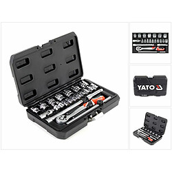 Yato YT-38561 Jeu de Douilles en Coffret 22 Pièces avec Cliquet 3/8" 